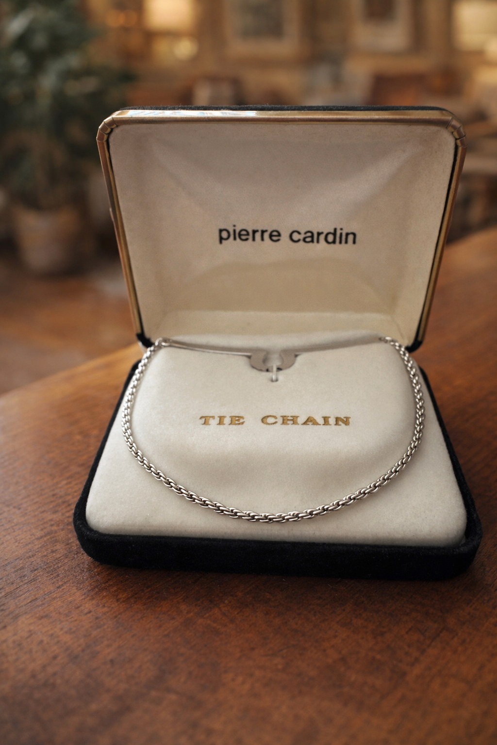 Pierre Cardin Silver Tie Chain – Classic Vintage Formal Accessory