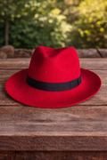 The Hatter Company Red Wool Fedora Hat