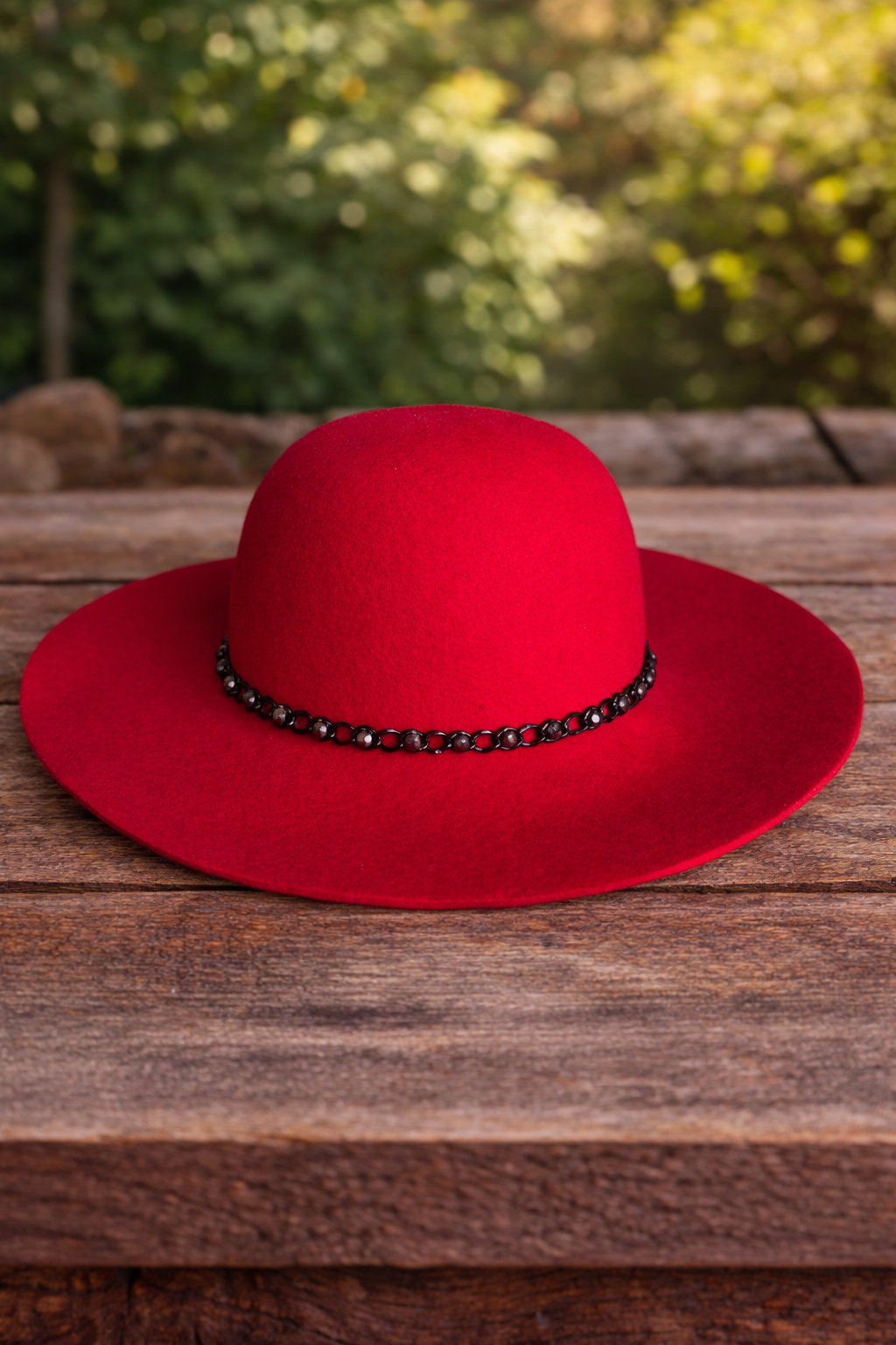 C.C Exclusives Red 100% Wool Wide Brim Hat (NWT)