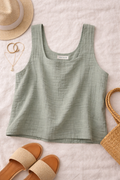 Eddie Bauer Sage Green Gauze Tank (XL) – Lightweight Summer Top