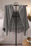 Eddie Bauer Gray Lightweight Wrap/Cardigan – Open Front Layering Piece