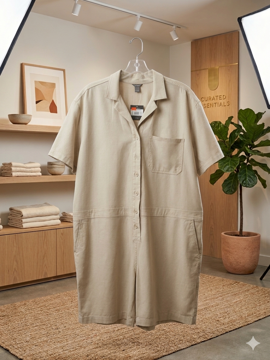 Eddie Bauer Utility Romper Shorts – Beige/Taupe – Size XXL – NWT