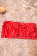 Anemone Lace Bandeau – Coral Red – Size M/L