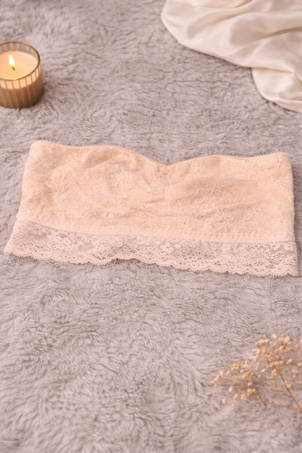 Xhilaration Nude Lace Bandeau Bralette – Size L/G