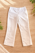 Covington Petite White Linen Blend Pants
