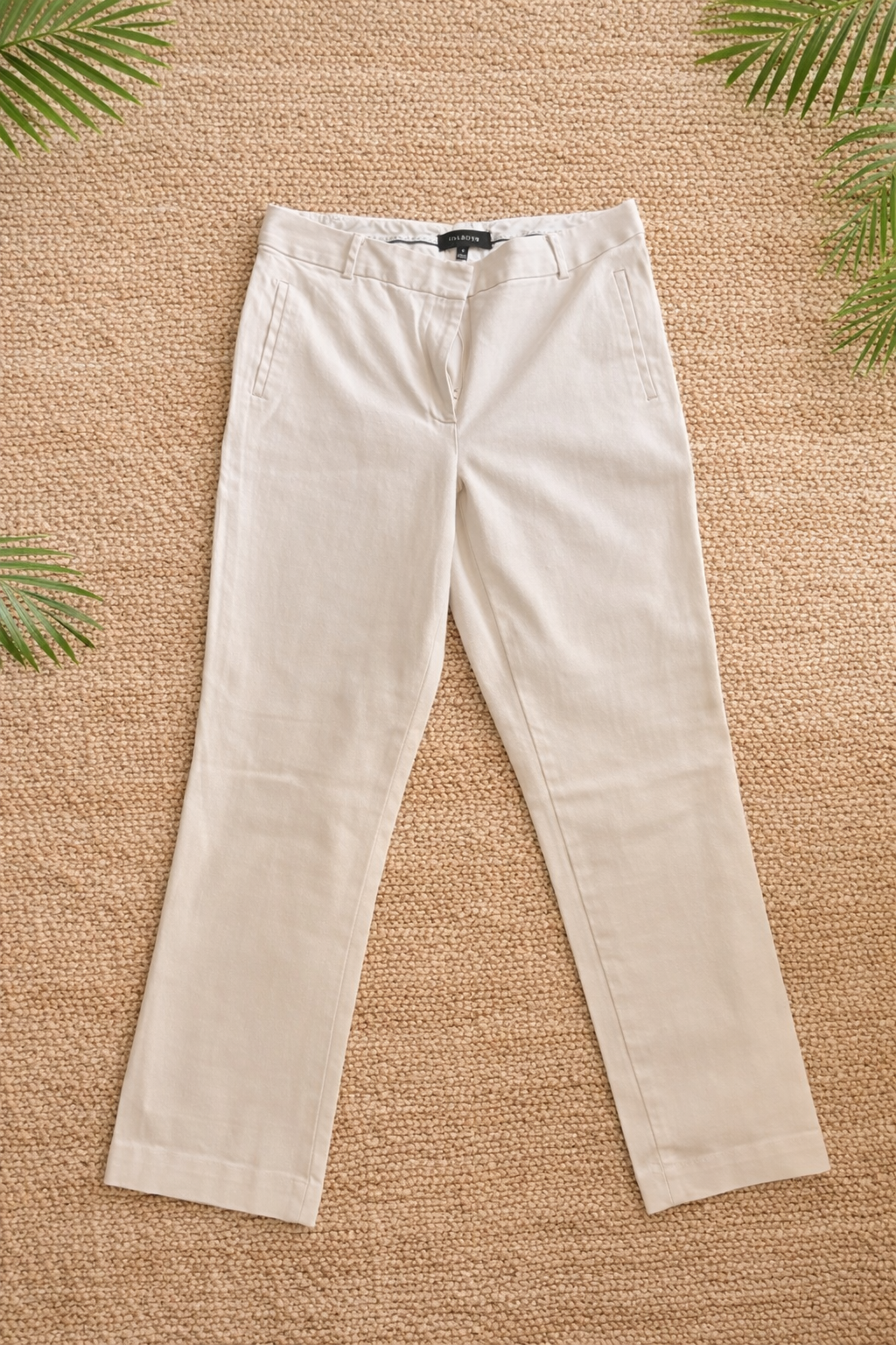 Talbots White Tailored Straight-Leg Pants