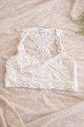 Buddy Basics White Lace Racerback Bralette – Floral Stretch Lace L