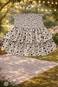 Dalmatian Print Tiered Mini Skirt