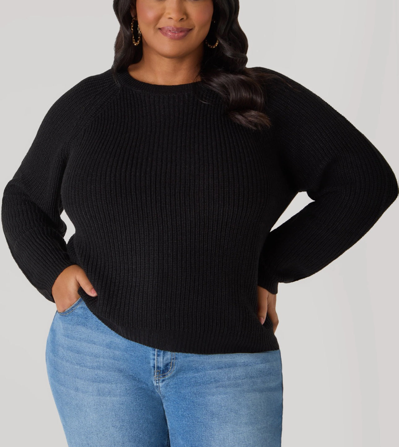 Ribbed Raglan Sweater