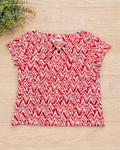 Ruby Rd Favorites Red & White Chevron Blouse