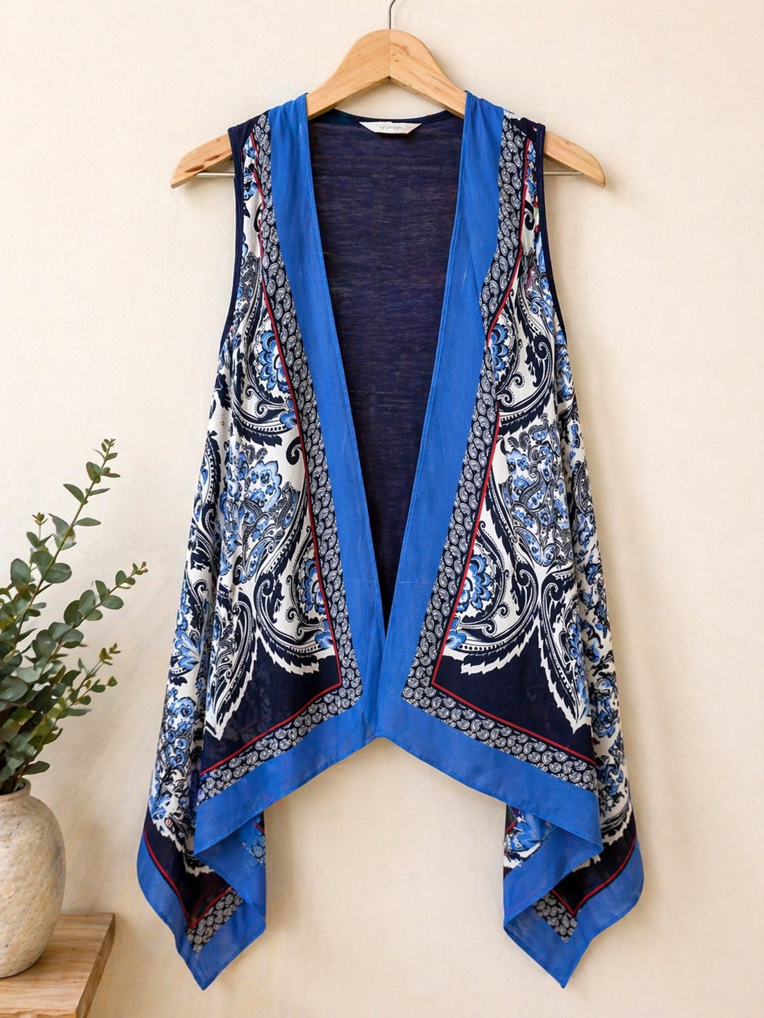 Boho Paisley Open Front Vest Kimono