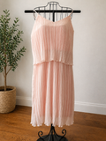 Lazy Sundays Pleated Blush Midi Dress