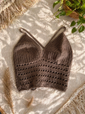 Handmade Crochet Brown Corset Top