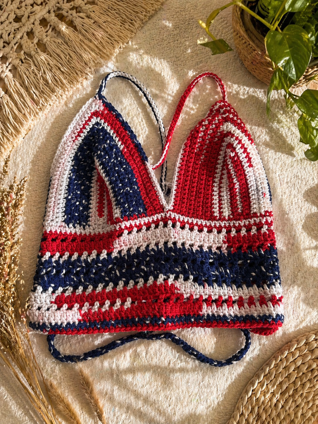 Handmade Patriotic Crochet Corset Top