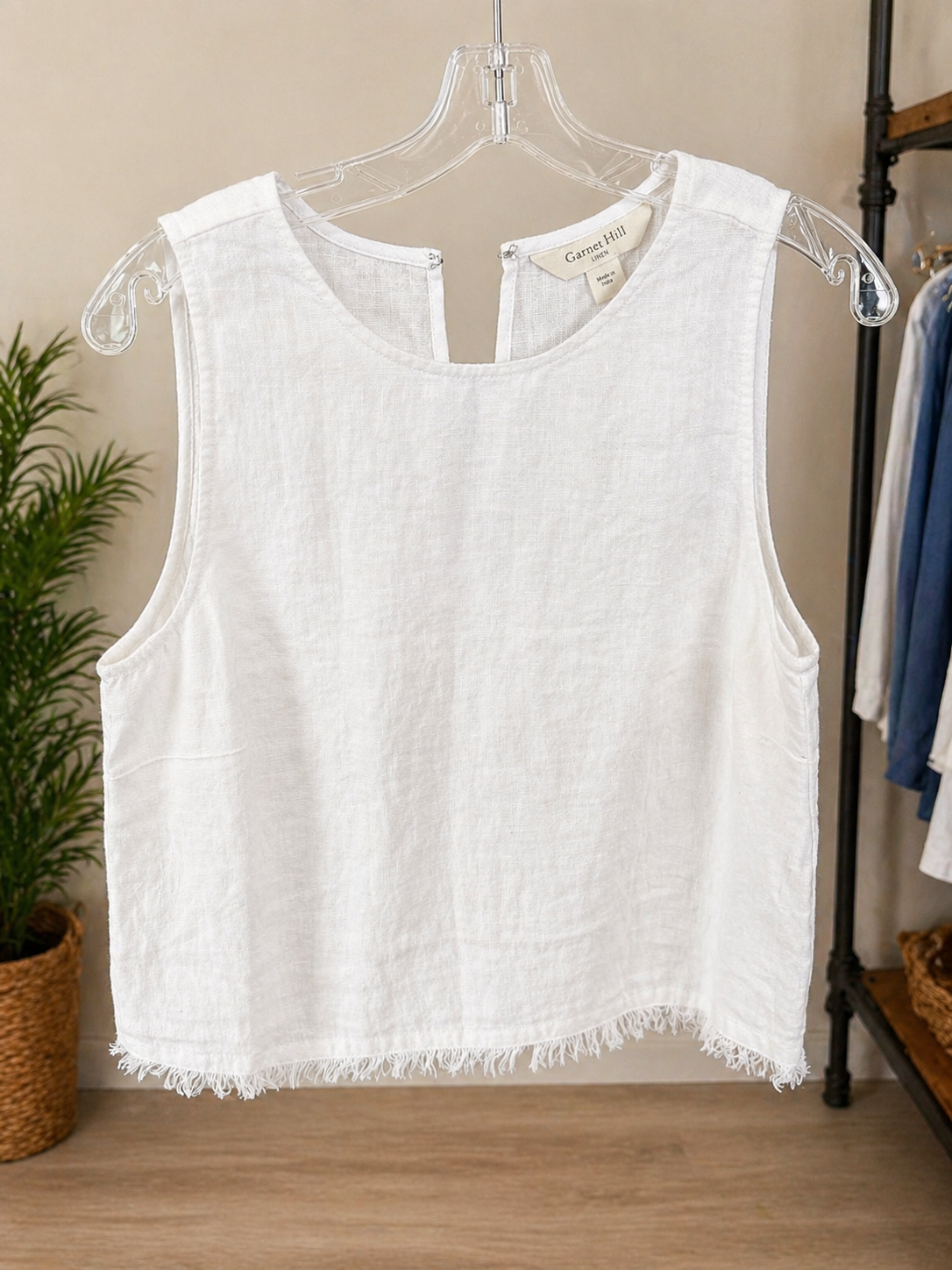 Garnet Hill Linen Crop Top