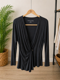 Soft Surroundings Black Draped Wrap Top