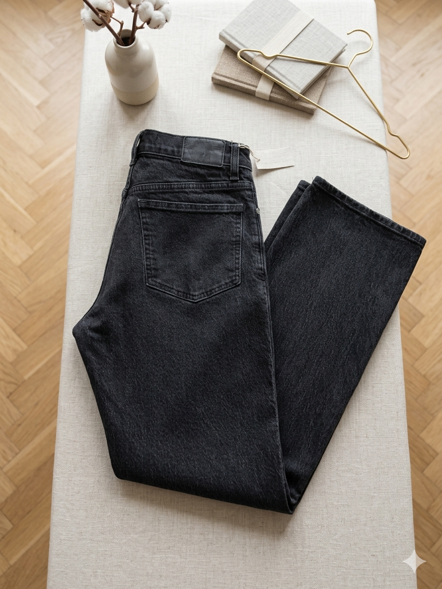 Madewell Black High-Rise Jeans • Straight Leg •