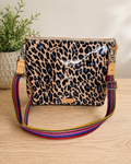 Consuela Leopard Print Crossbody Pouch w/ Colorful Strap