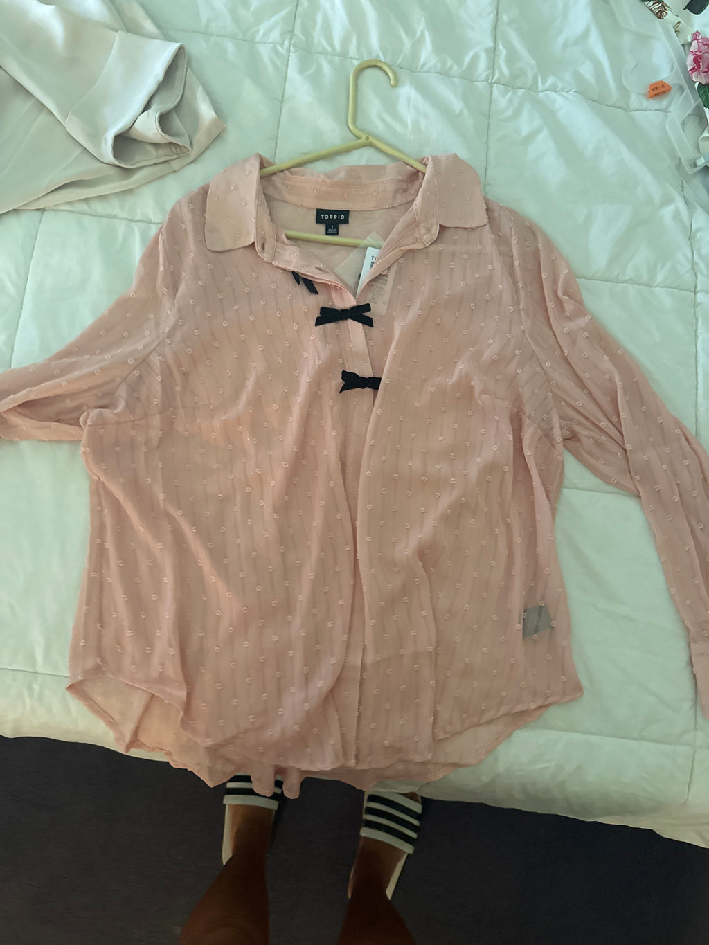 Torrid Blush Swiss Dot Blouse