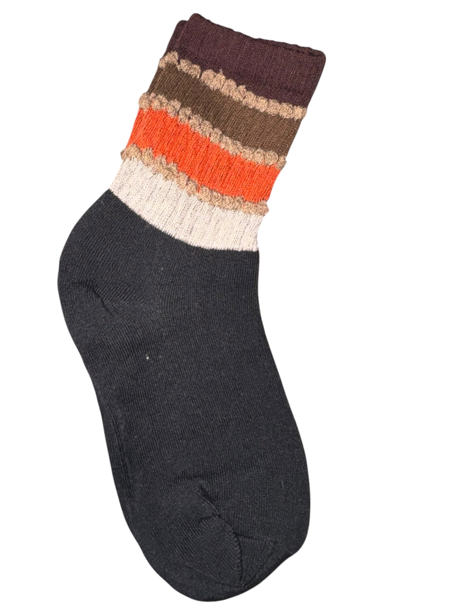 Retro Colorblock Ruffle Crew Socks