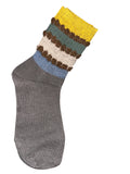 Retro Colorblock Ruffle Crew Socks