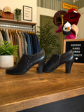 Aerosoles Black Leather Heeled Booties