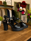 Black Platform Heel Sandals – Chunky Lug Sole