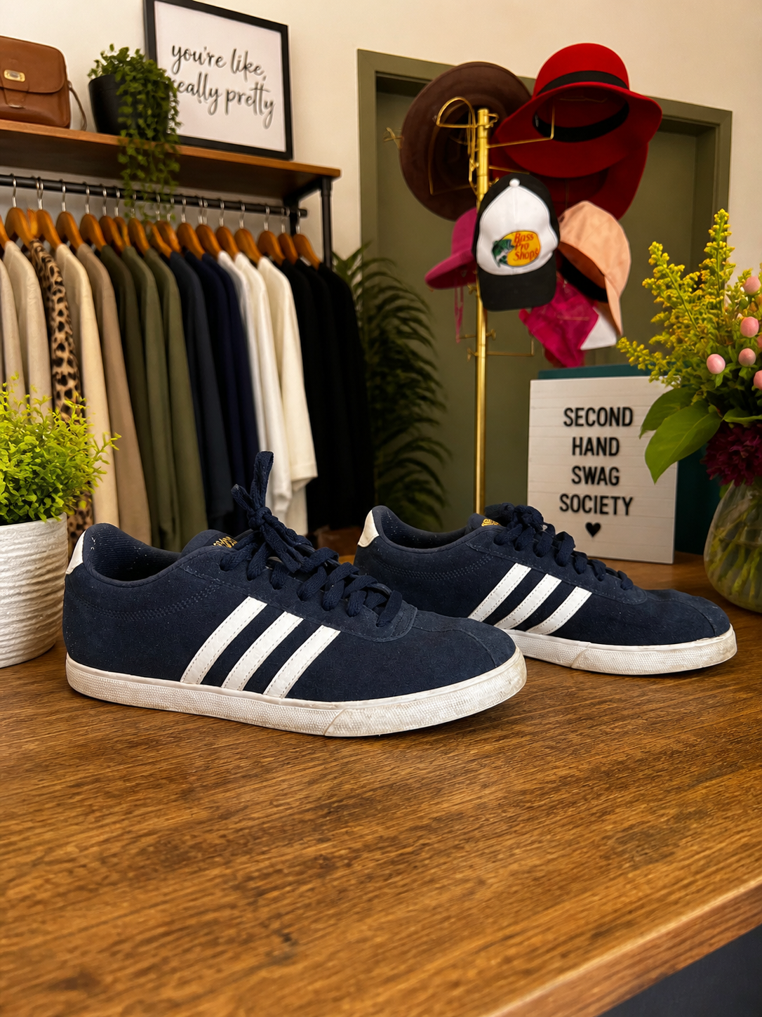 Adidas Navy Suede Sneakers