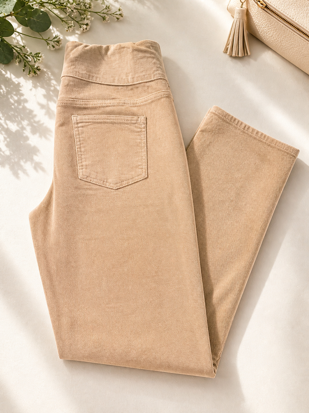 Coldwater Creek Cream Corduroy Pants High Rise