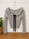 Coquette Ribbon Knit Sweater