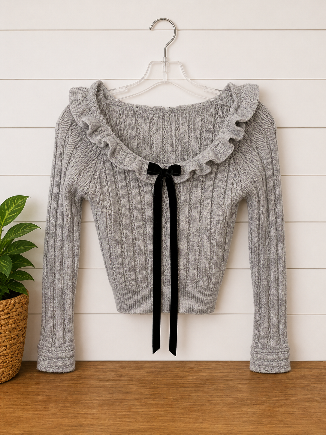 Coquette Ribbon Knit Sweater