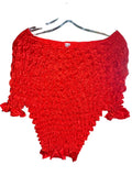 Vintage Red Ruched Satin Stretch Batwing Top