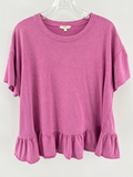 Time and Tru Pink Ruffle Hem Top