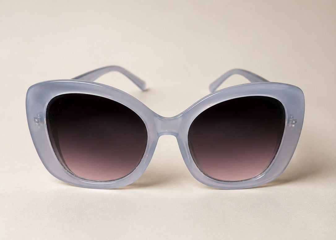 Grey Oversized Cat-Eye Sunglasses