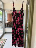 Torrid Black & Pink Rose Maxi Dress