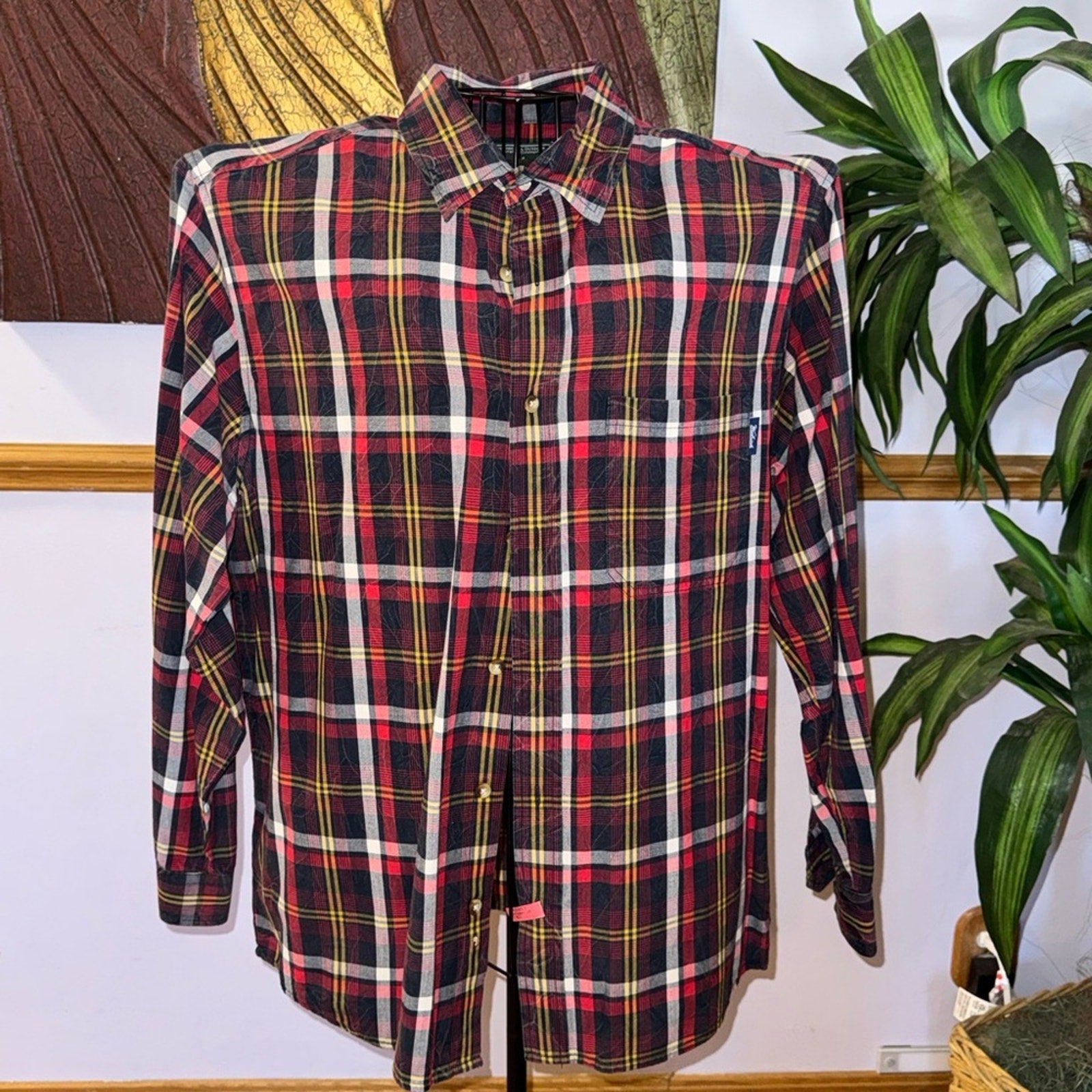 Woolrich Men's Plaid Shirt - Red, Black, Yellow