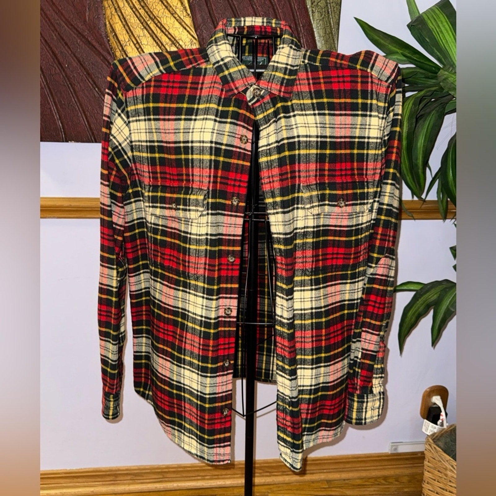 Woolrich Red and Yellow Flannel Men's Shirt