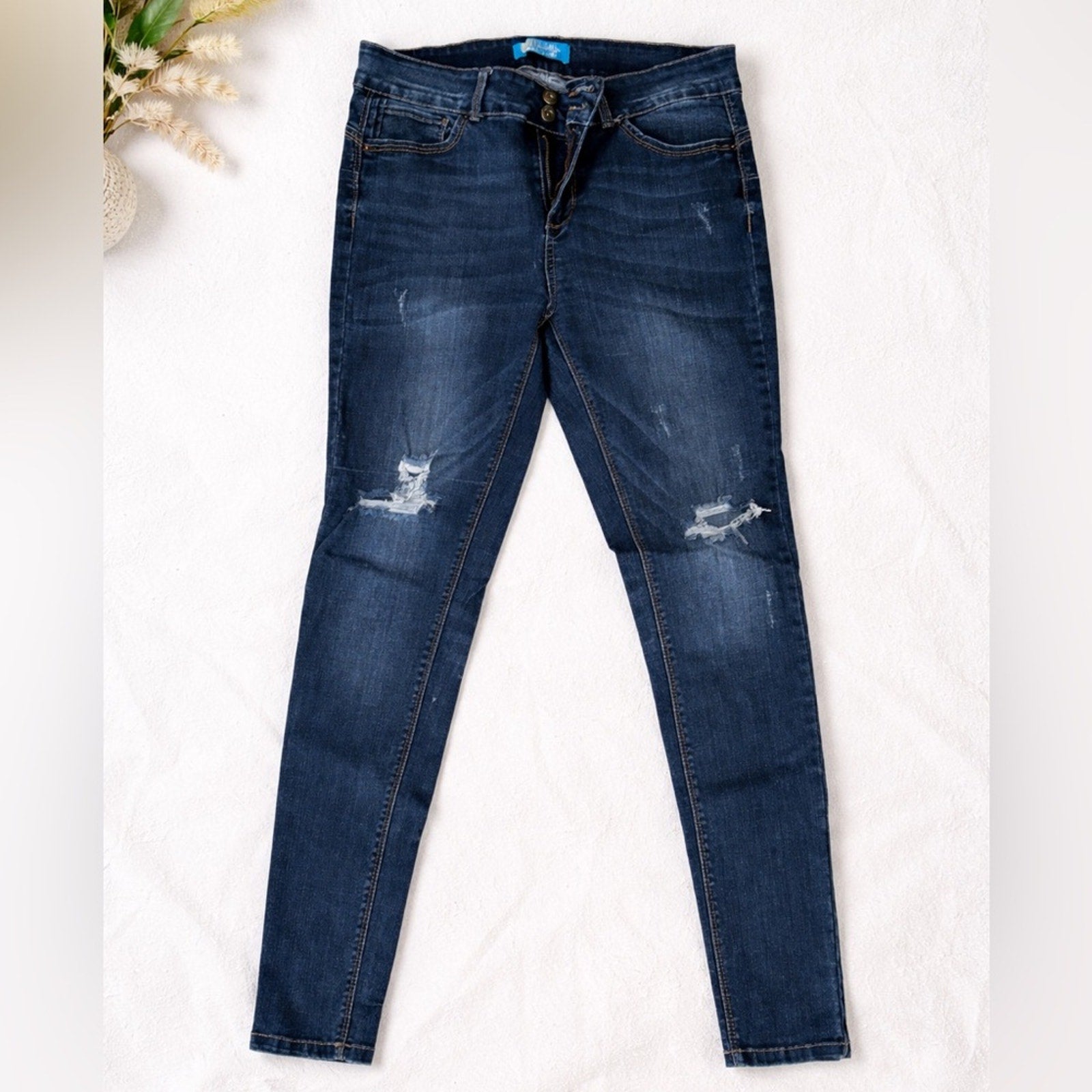 Butt I Love You Wax Jeans High Rise Skinny Distressed