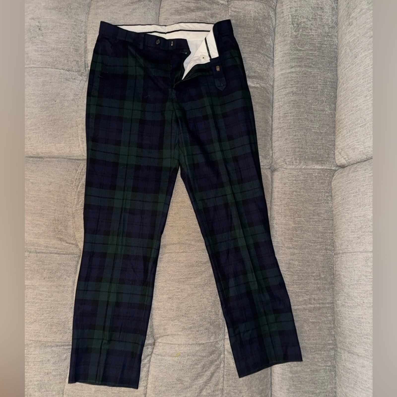 Ralph Lauren Men's Tartan Pants - Black and Green