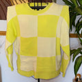 David & Dani Neon Yellow Checkered Chunky Knit Sweater