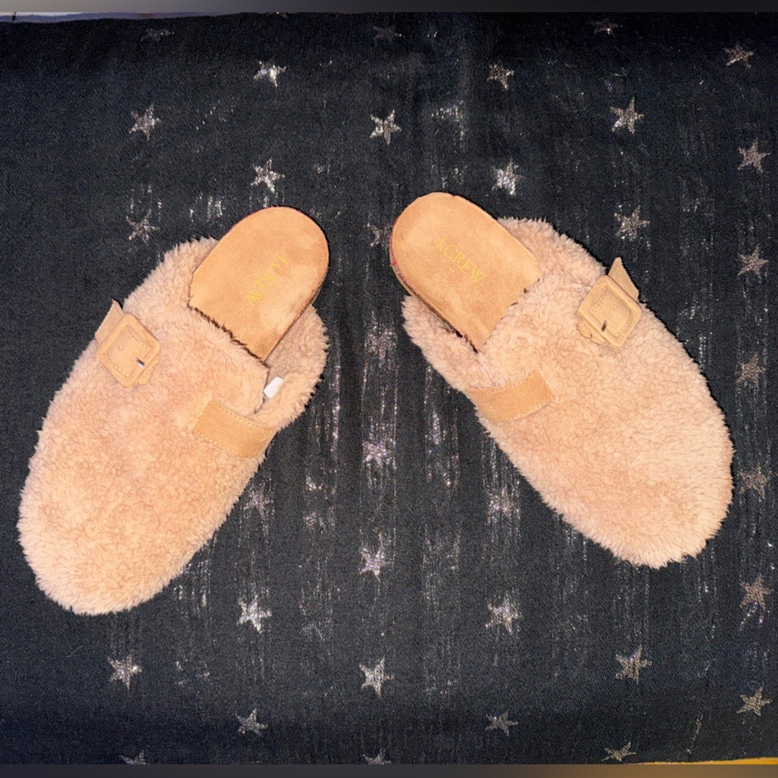 J.Crew Sherpa Buckle Mule Slippers