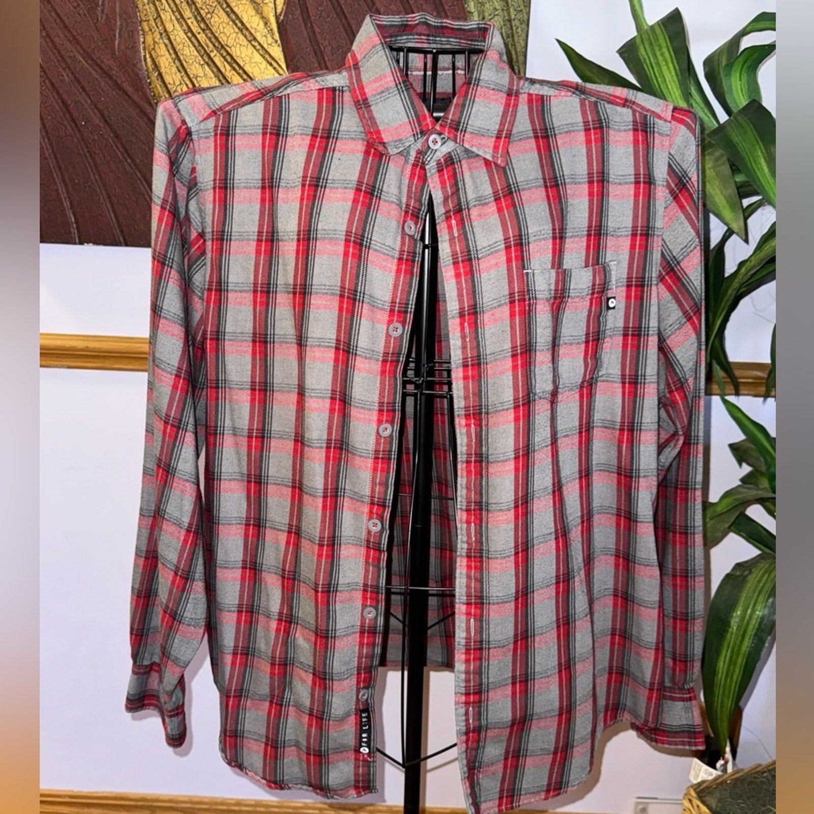 Marmot Red and Gray Plaid Casual Shirt