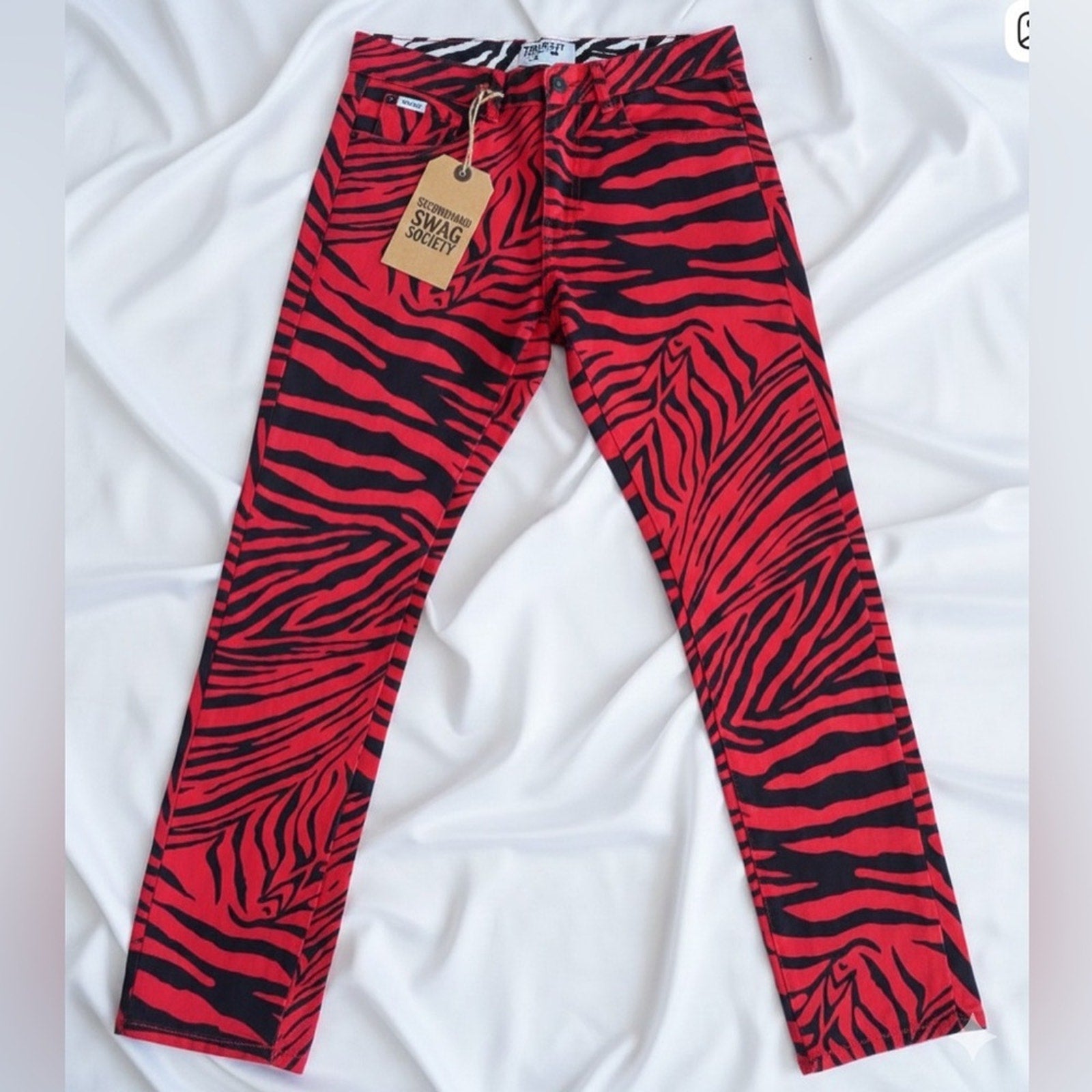 Trukfit Red and Black Zebra Print Pants