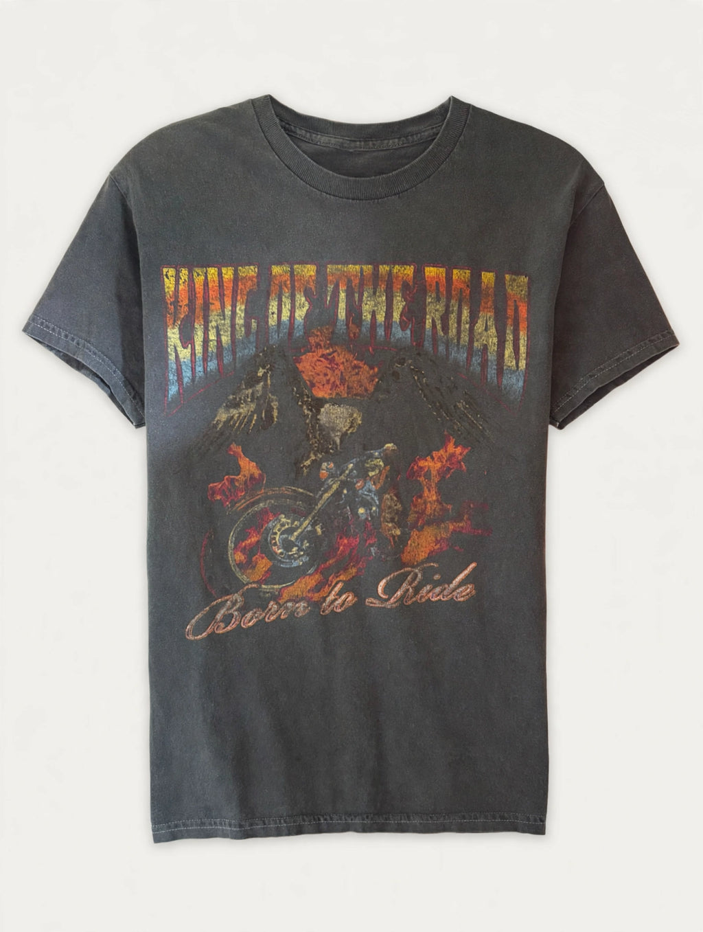 Cleaned product photo of King of the Road graphic t-shirt on plain background
