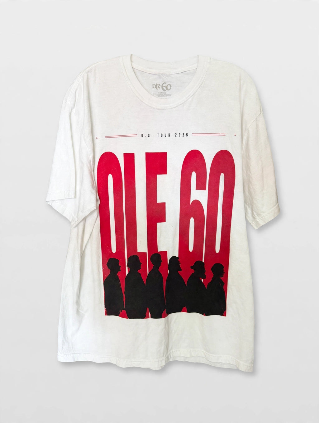 Cleaned Ole 60 U.S. Tour 2025 t-shirt, front view