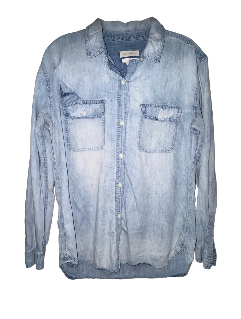 Treasure and Bond denim shirt front, cleaned