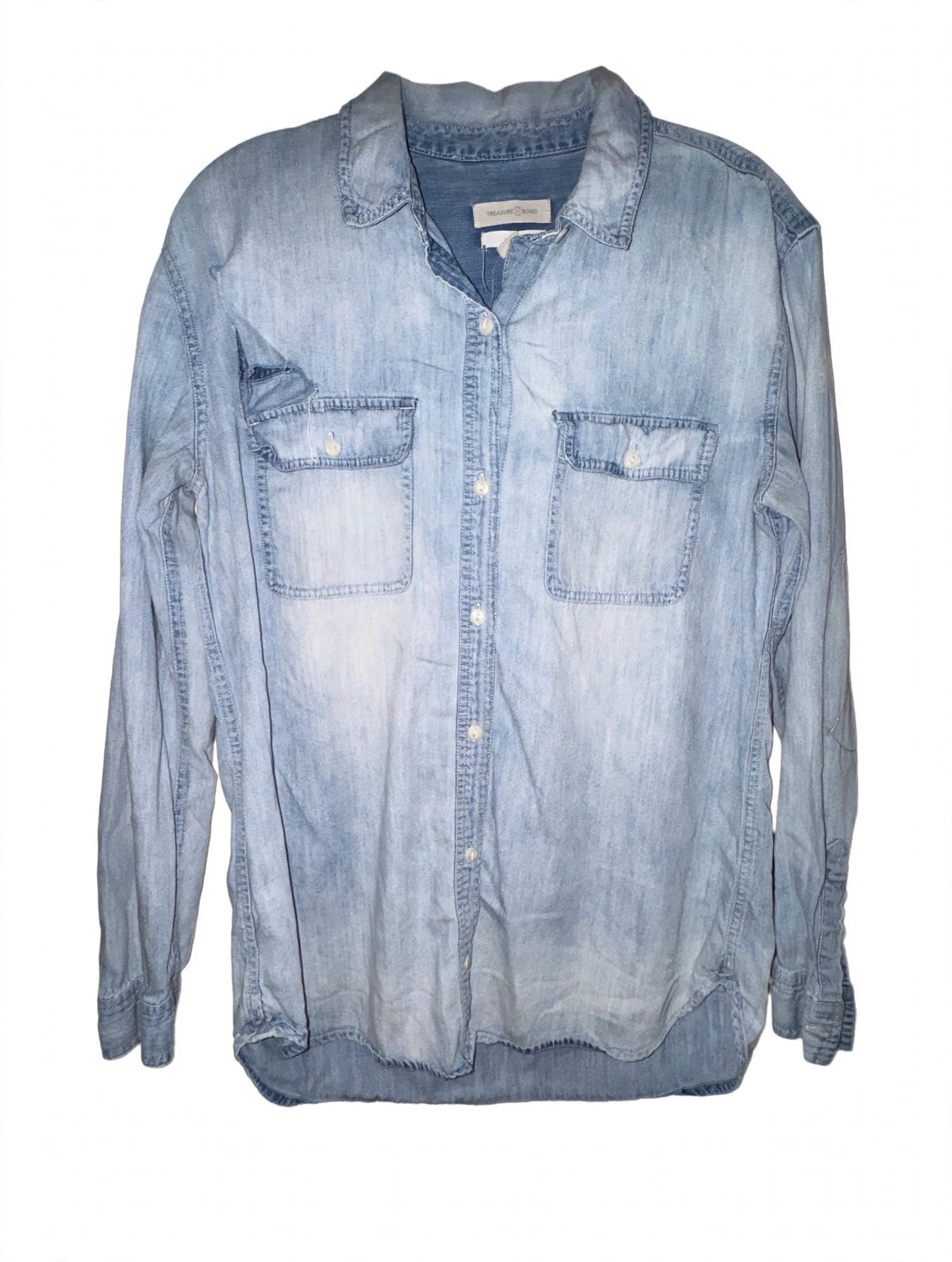 Treasure and Bond denim shirt front, cleaned