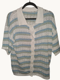 Pastel Striped Open-Knit Cardigan
