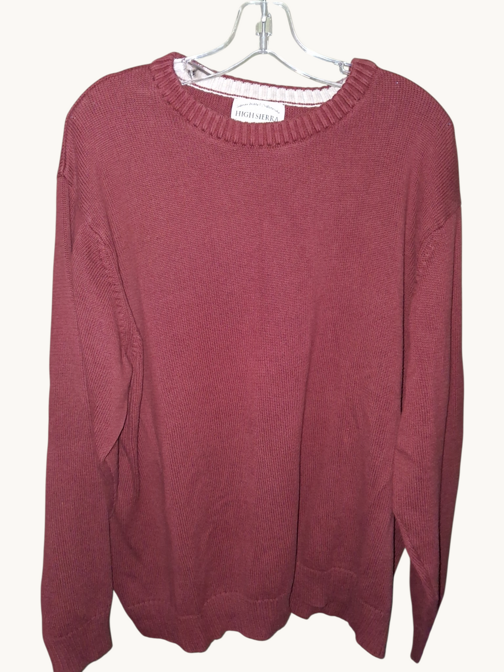 High Sierra Burgundy Vintage Knit Crewneck Sweater