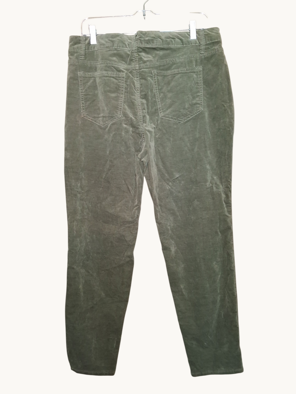Olive Green Corduroy High-Rise Skinny Pants